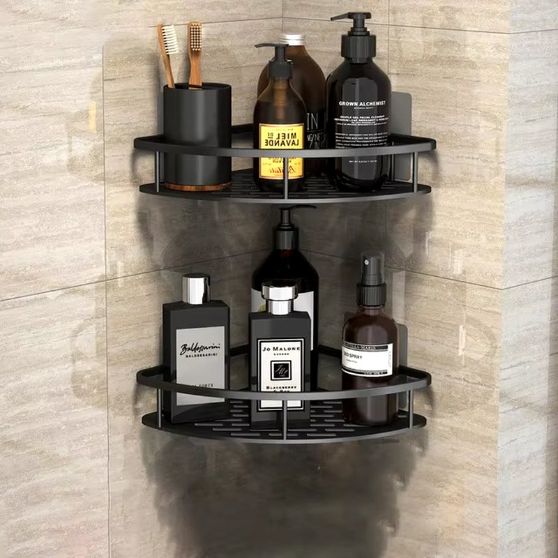 Bathroom Storage Rack No Drill Shelves Wall Mount Corner Shelf Shower Holder for WC Shampoo Organizer Bathroom Accessories