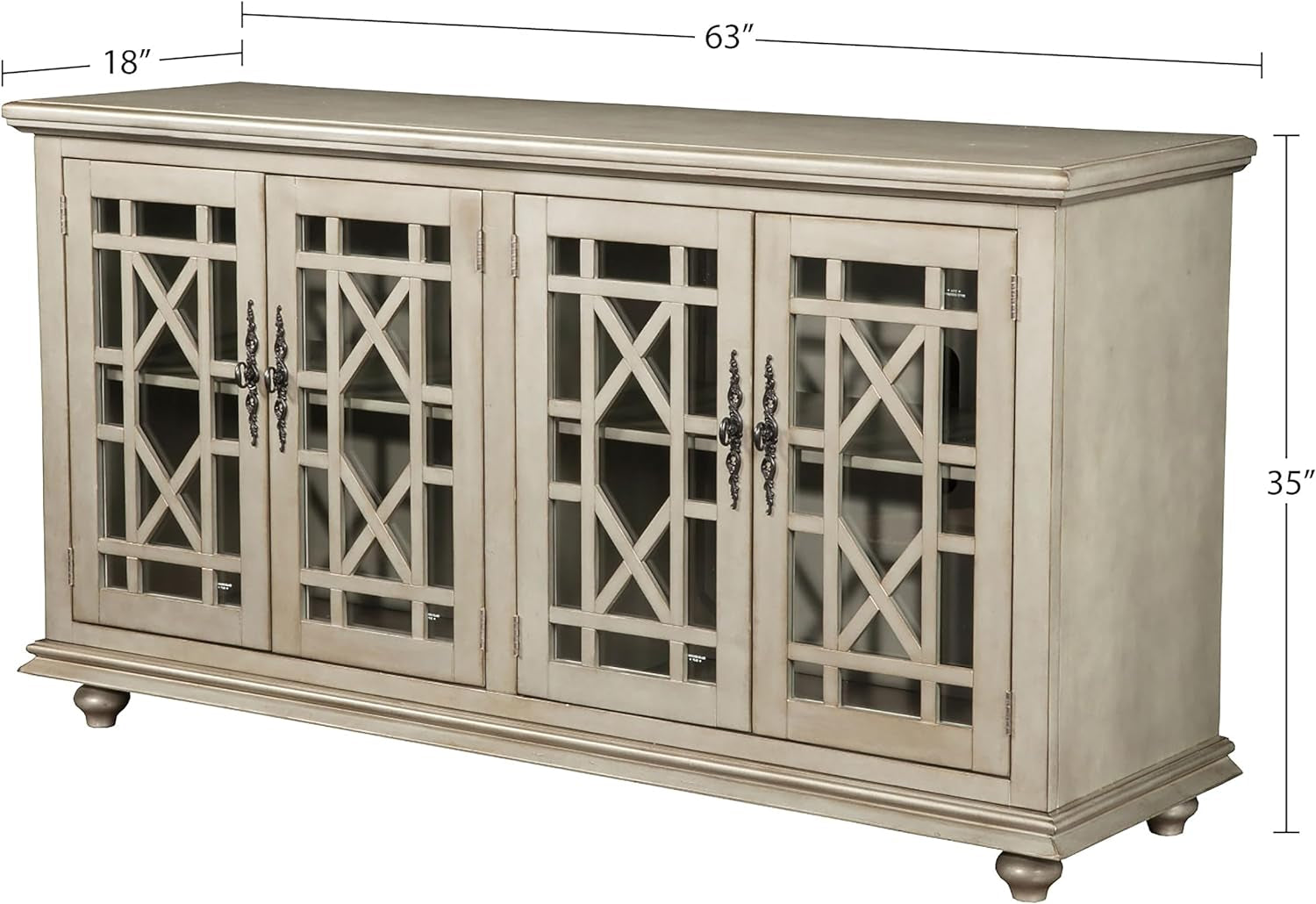 Marche 63" TV Stand, Antique Silver