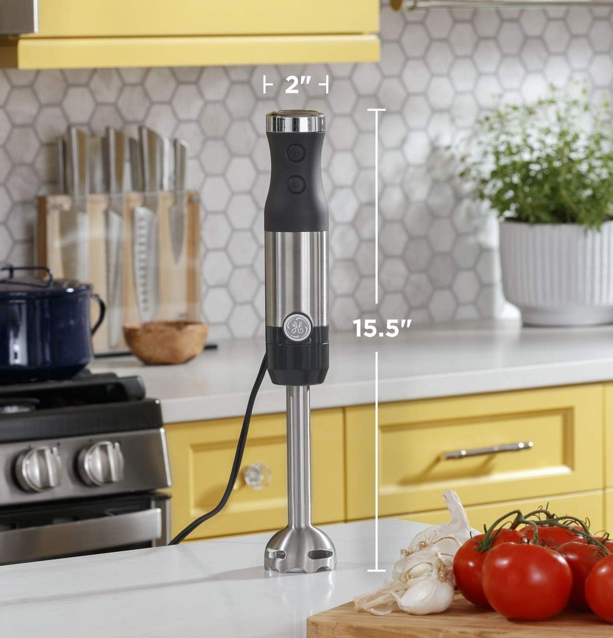 Immersion Blender | Handheld Blender for Shakes, Smoothies, Baby Food & More | Includes Whisk & Blending Jar | 2-Speed | Interchanable Attachment for Easy Clean | 500 Watts | Stainless Steel