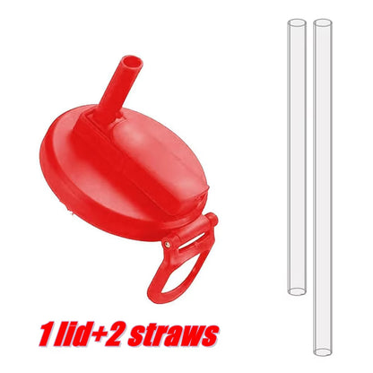 1PCS Soda Can Lid with 2 Straws Reusable Silicone Lid Cover Portable Canned Beverages Juice Beer Straw Cap for Home Picnic