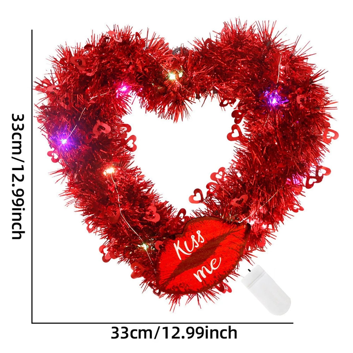 Valentine'S Day Love Garland Wedding Party Scene Layout Luminous Decoration Heart Shaped Garland Light String Diy